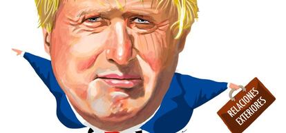 Caricatura del nuevo ministro de Exteriores de Reino Unido, Boris Johnson.