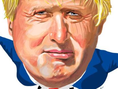 Caricatura del nuevo ministro de Exteriores de Reino Unido, Boris Johnson.