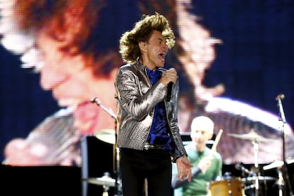 Mick Jagger en el concierto que ofrecieron los Rolling Stones en Lisboa ante 90.000 personas.