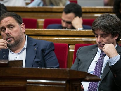 Junqueras i Puigdemont, al Parlament.