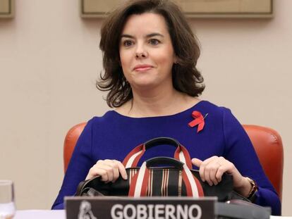 La Vicepresidenta del Gobierno, Soraya S&aacute;enz de Santamar&iacute;a.