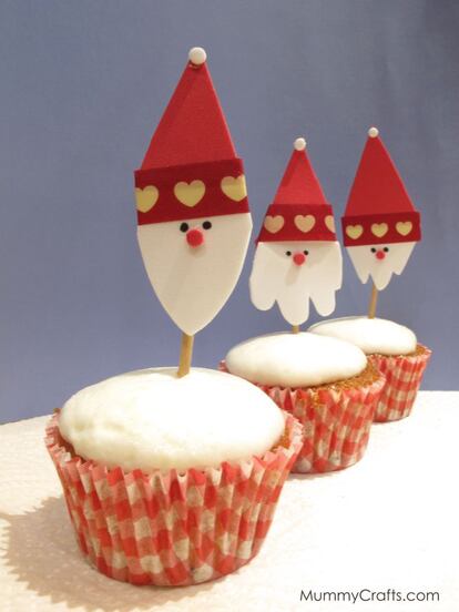 Papa Noel en cupcakes.