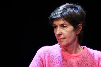 Christine Angot, during a literary event in Kraków, Poland, in October of 2023.