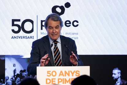 El expresidente de la Generalitat Artur Mas, durante el acto de clausura del 50 aniversario de Pimec.