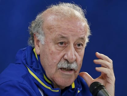 Del Bosque en rueda de prensa.