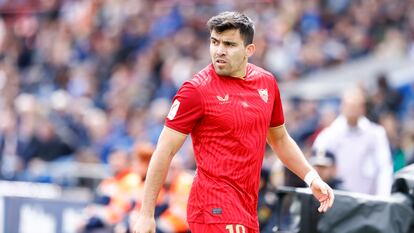 Marcos Acuña durante el partido entre el Getafe y el Sevilla de este sábado.