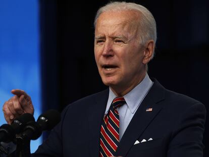 Joe Biden, presidente de EE UU, durante una conferencia de prensa este miércoles.