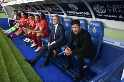 Diego Simeone, entrenador del At. de Madrid. antes de comenzar el partido.