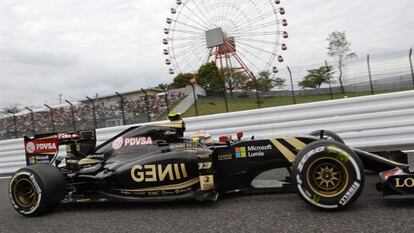 El piloto venezolano Pastor Maldonado, a bordo de su Lotus en el &uacute;ltimo Gran Premio de Jap&oacute;n de F&oacute;rmula 1