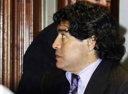 Maradona, en el Vicente Calderón