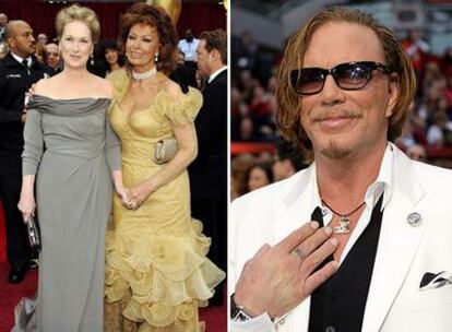 Meryl Streep, Sofía Loren y Mickey Rourke, con un colgante con la foto de su perro.