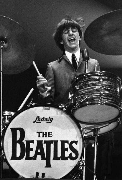 El batería de los Beatles, Ringo Starr, durante la actuación en Washington. Las fotografías será subastadas el próximo 20 de julio en la sede de Christie's en Nueva York, donde están expuestas.