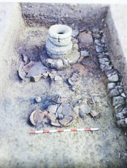 Una de las estancias de la ciudad íbera sumergida en Bélmez.