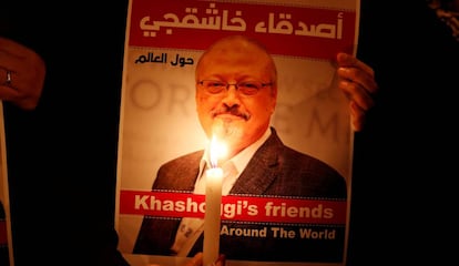 Manifestación en recuerdo de Jamal Khashoggi, el 25 de octubre de 2018.