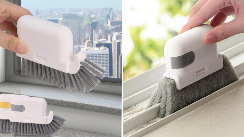 Set de cepillos para limpiar ranuras de ventanas.