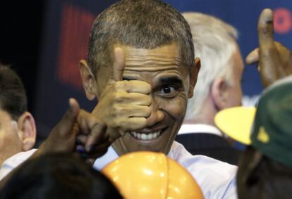 Barack Obama durante un mitin en apoyo a la demócrata Mary Burke, candidata a gobernadora de Wisconsin, en Milwaukee.