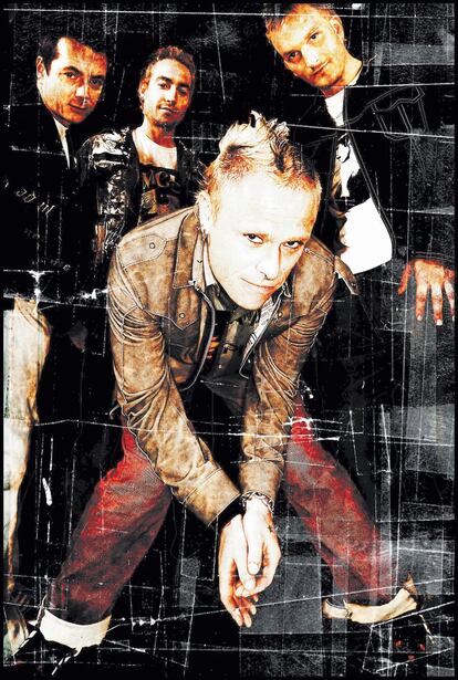 Desde la izquierda, Kieron Pepper, Tony Howlett, Keith Flint y Jim Davies, del grupo The Prodigy.