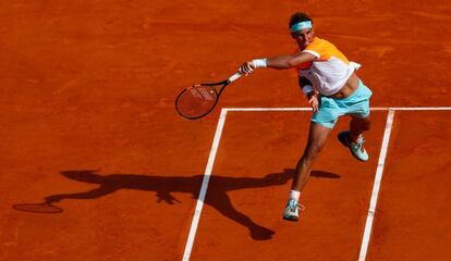 Nadal, durante el partido frente a Ferrer.