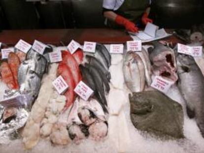 Puesto de venta de pescado de un mercado. EFE/Archivo