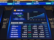 Panel de la Bolsa de Madrid.