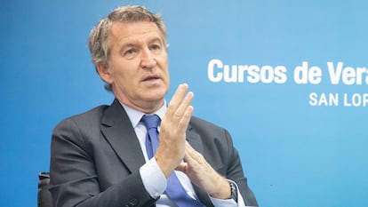 El presidente del Partido Popular, Alberto Núñez Feijóo, el 16 de julio en Madrid.