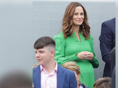 Pippa Middleton, en su última aparición pública antes de dar a luz, en el concierto celebrado a las afueras del Palacio de Buckingham, durante el Jubileo de Isabel II, el 4 de junio de 2022.