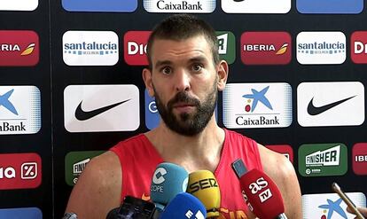 Marc Gasol, después del entrenamiento con la selección.