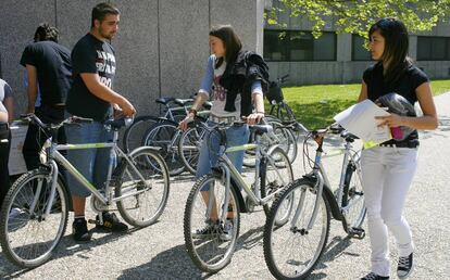 Estudiantes de la Universidad de Santiago de Compostela (USC).