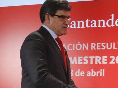 GRA167. MADRID, 28/04/2015.- El consejero delegado del Banco Santander, Jos&eacute; Antonio &Aacute;lvarez, durante la presentaci&oacute;n de los resultados de la entidad en el primer trimestre de 2015, hoy en Madrid. EFE/Juan Carlos Hidalgo