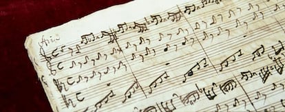Manuscrito original de la Cantata 33 de Bach, datado en 1724, resguardada originalmente en la iglesia de Santo Tomás en Leipzig (Alemania).