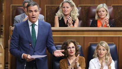 Pedro Sánchez, en la sesión de control.