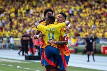 Selección colombiana en el juego de clasificación al mundial 2026, contra Argentina.