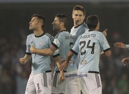 Charles celebra el primer gol del Celta