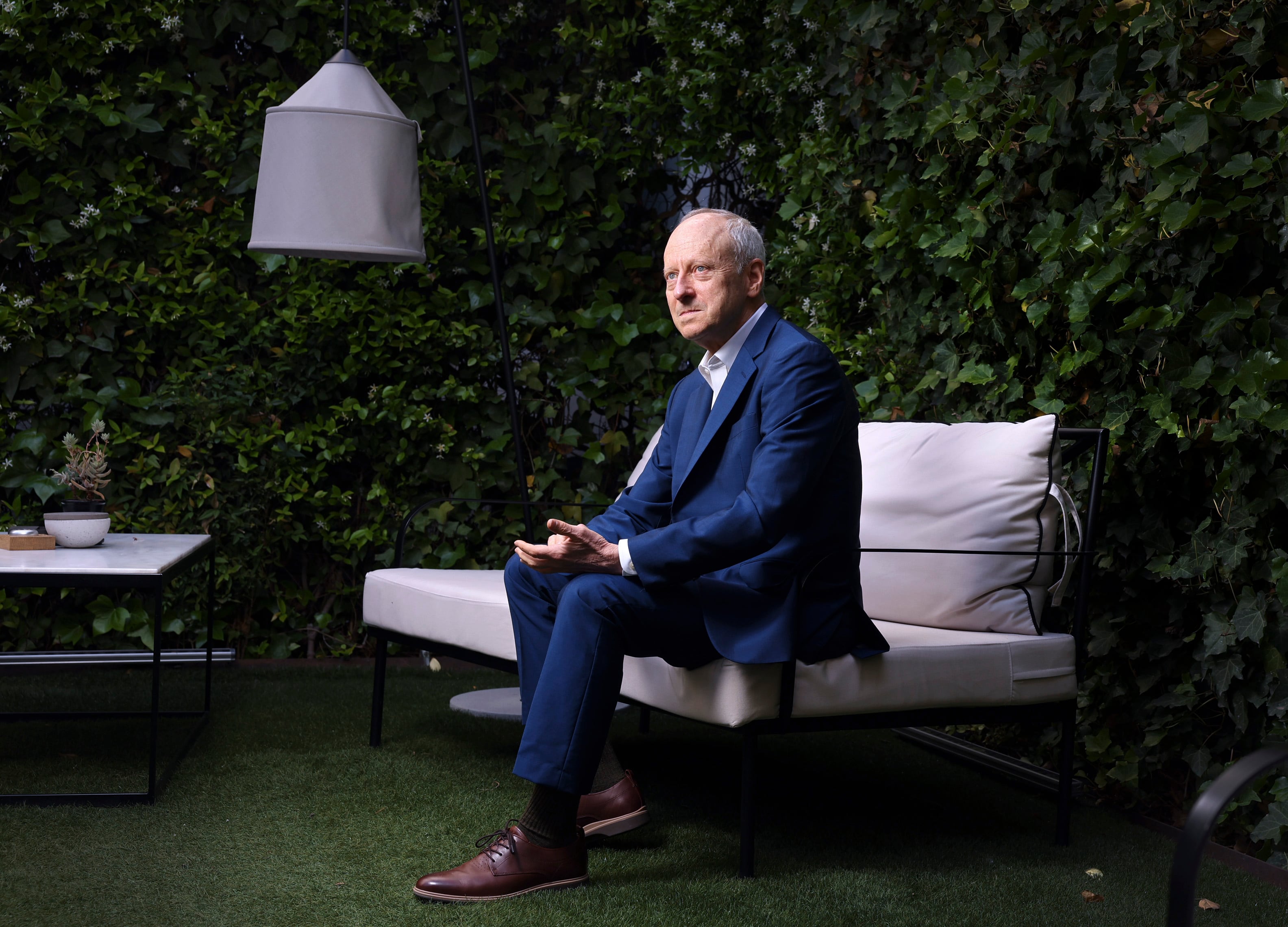 El filósofo Michael J. Sandel, en un hotel en Madrid, el 8 de mayo de 2024.