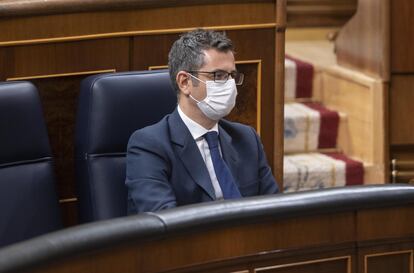 El ministro de la Presidencia, Relaciones con las Cortes y Memoria Democrática, Félix Bolaños, en el Congreso de los Diputados, el 11 de noviembre.