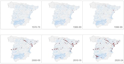 Maps showing the spread of the wels catfish in Spain. Stop Catfish Program