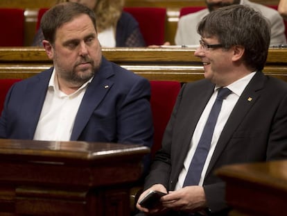 Oriol Junqueras y Carles Puigdemont.