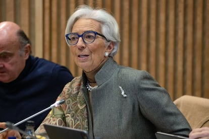 La presidenta del BCE, Christine Lagarde, en un acto la semana pasada en Finlandia.