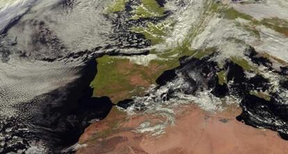 Imagen de la Pen&iacute;nsula tomada por el Meteosat