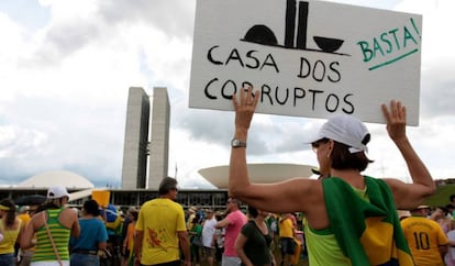 Protesto em Brasília em 2016. 