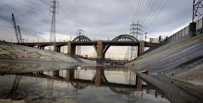 A ponte da rua 6, em Los Angeles, antes da sua demolição.