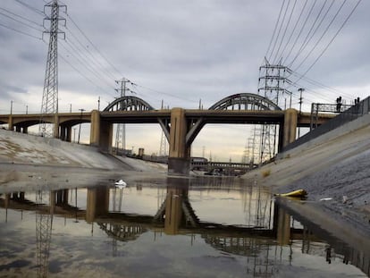 A ponte da rua 6, em Los Angeles, antes da sua demolição.