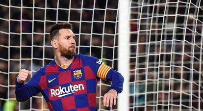 Messi festeja uno de sus goles.