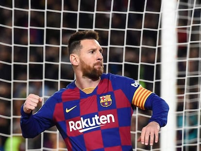 Messi festeja uno de sus goles.