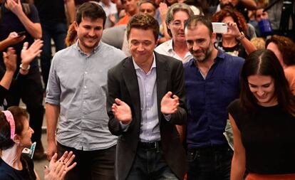 Íñigo Errejón, a su llegada al acto de Más Madrid.