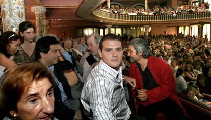 Albert Rivera, al Palau de la Música en la presentació de la seva candiadtura de Ciutadans, el 2006.