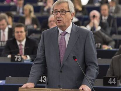 El president de la Comissió Europea, Jean-Claude Juncker, aquest dimarts a l'Eurocambra.