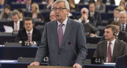 El president de la Comissió Europea, Jean-Claude Juncker, aquest dimarts a l'Eurocambra.