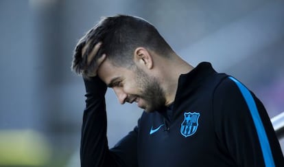 Piqué em treino do Barcelona em novembro.