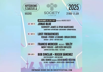 El cartel del festival de Madrid Society 2025.